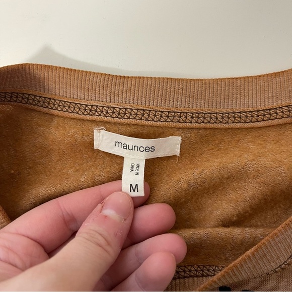 Maurices Mustard Yellow Western Yellowstone Graphic Sweatshirt Medium Women’s - Picture 9 of 11